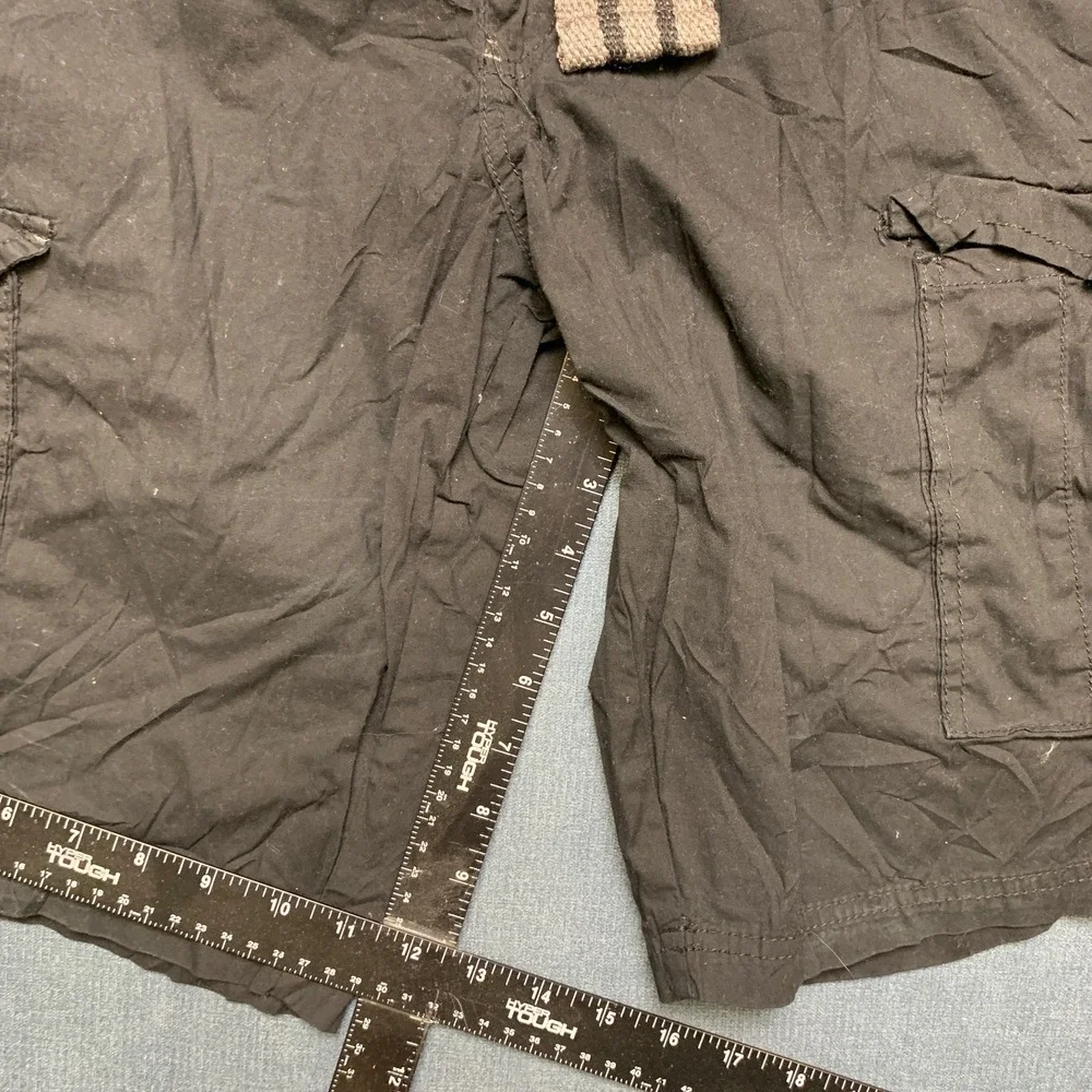 Beverly Hills Polo Club Cargo Shorts Mens 30 Black Cotton Stretch Hiking Outdoor